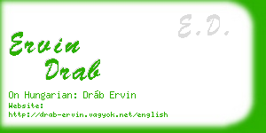 ervin drab business card